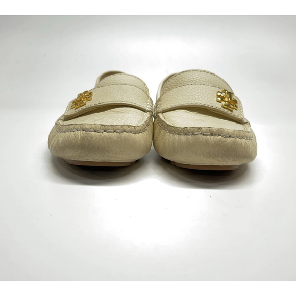 Tory Burch Kira Driver Cream Leather Loafers Size 7 - Picture 3 of 9